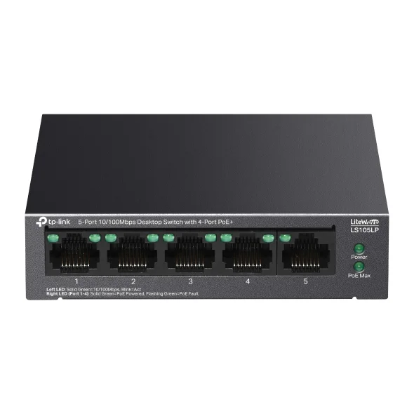 5-Port 10/100Mbps Switch de escritorio con 4 puertos PoE